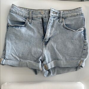 Wild Fable Blue High-Waisted Jean Shorts with Rolled Cuffs